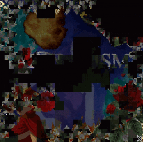 a painting with red roses and the word ' aulalism ' on it