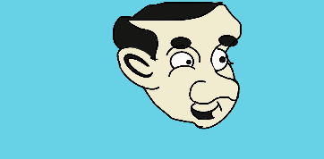 a cartoon of mr bean with the words i 'm excited below him