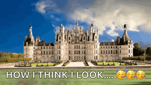 a picture of a castle with the words how i think i look