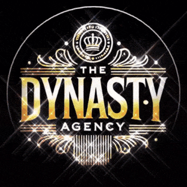 a logo for the dynasty agency with a crown in the center