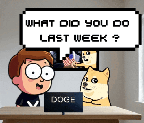 a doge is sitting at a desk next to a boy