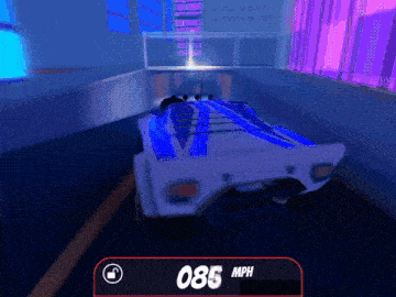 a video game shows a car driving at a speed of 0.86 mph