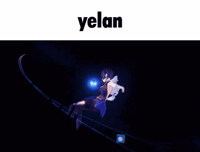 a screenshot of a video game with the word yelan on the bottom