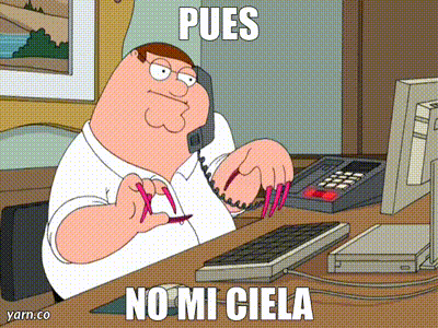 a cartoon of peter griffin talking on a phone and typing on a keyboard