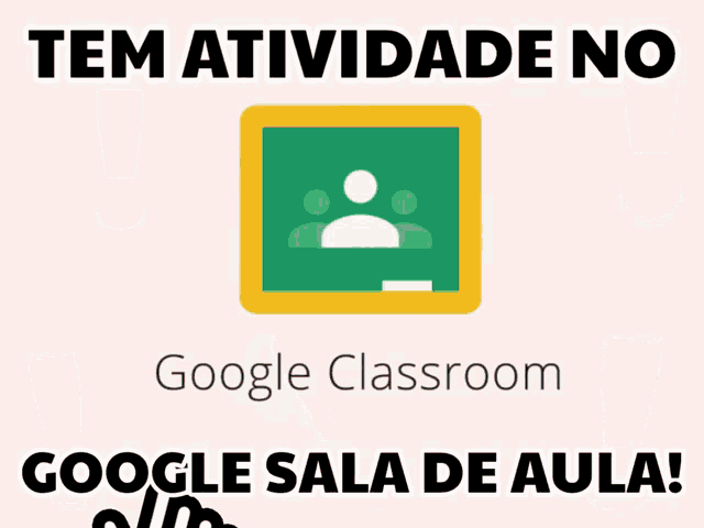 a google classroom sign with a hand pointing