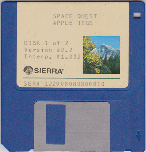 a space quest apple iigs floppy disc