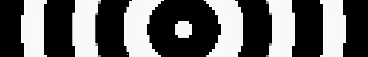 a black and white striped background with a white circle in the middle