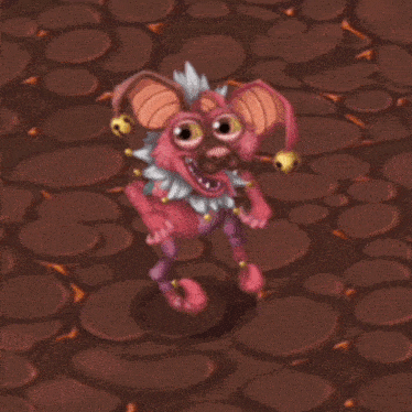 a cartoon character is standing on a rocky floor
