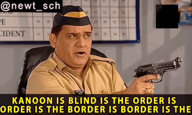 Kanoon Is Blind Order Is Order Border Is Border Is The Gopi Bhalla GIF - Kanoon Is Blind Order Is Order Border Is Border Is The Gopi Bhalla Fir GIFs