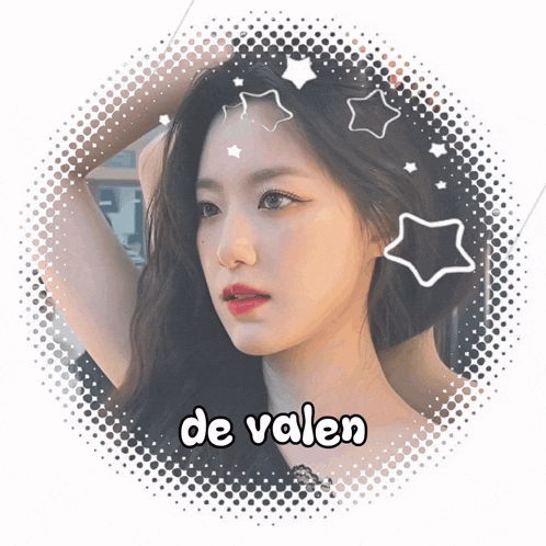 a picture of a woman with the name de valen written on it