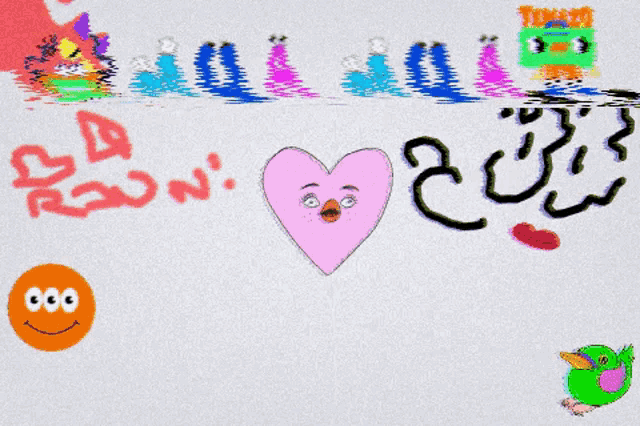 a cartoon drawing of a heart and the words mua mua on it