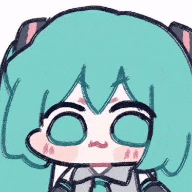 a drawing of a cartoon character with a cat ear