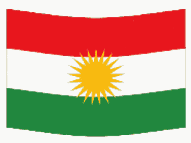 a red white and green flag with a yellow star in the middle