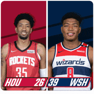 Houston Rockets (26) Vs. Washington Wizards (39) First-second Period Break GIF - Nba Basketball Nba 2021 GIFs
