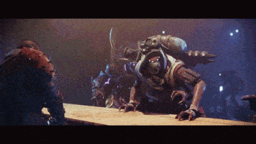 a video game character is crawling on the floor