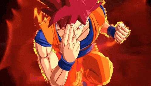 a cartoon character with red hair is giving the middle finger