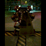 a cartoon character is standing in front of a bar sign