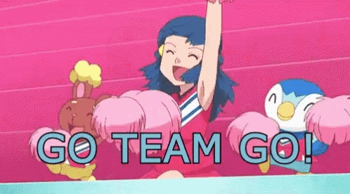 a girl in a cheerleading outfit is holding up her arm in the air while cheering for her team .
