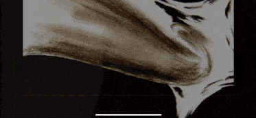 a black and white painting with a white line on the bottom right