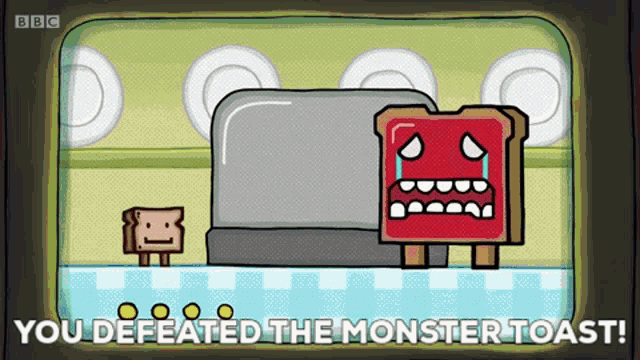 You Defeated The Monster Toast Sarah And Duck GIF - You Defeated The Monster Toast Sarah And Duck Bird GIFs