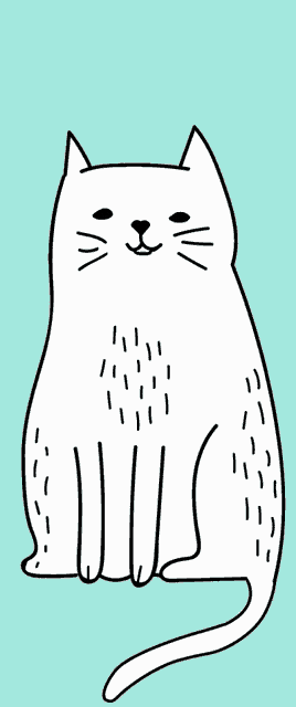 a drawing of a cat with a speech bubble that says ' hihi ' on it