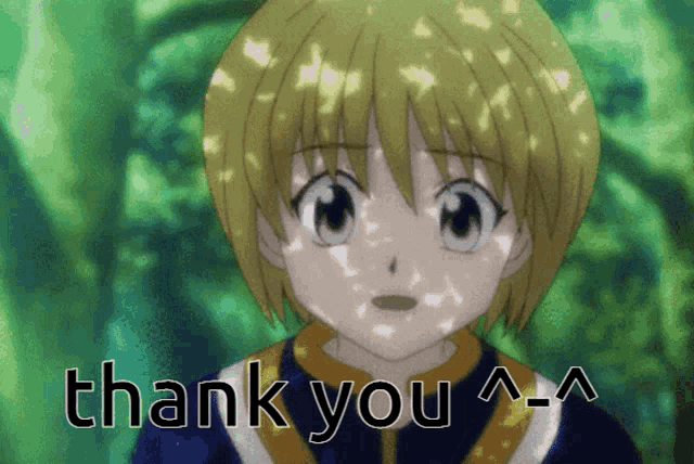 a picture of a young boy with the words thank you written below him
