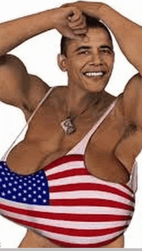 barack obama is wearing an american flag bikini top