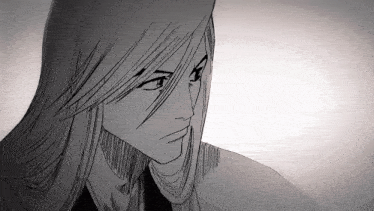 a drawing of a man with long hair and a serious look on his face