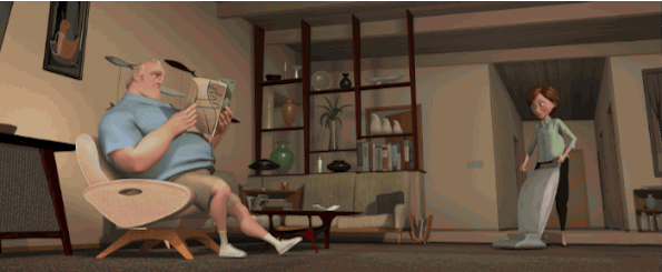 Take On More Of The Errands/Household Chores When The Other One Is Swamped At Work. GIF - The Incredibles Cleaning Family GIFs