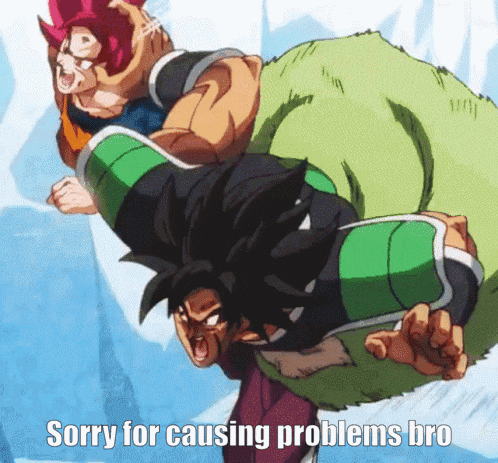 sorry for causing problems bro is written on the bottom of a cartoon