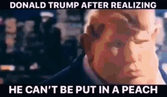 Donald Trump After Realizing GIF - Donald Trump After Realizing He Cant Be Put In A Peach GIFs