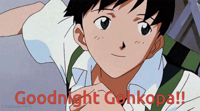 a picture of a boy with the words " goodnight gohkopa " on it