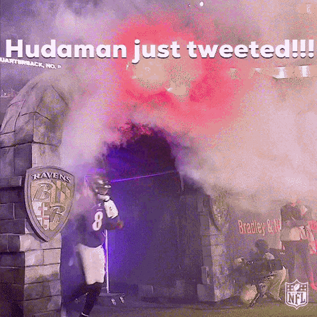 hudman just tweeted a picture of a ravens player coming out of a tunnel