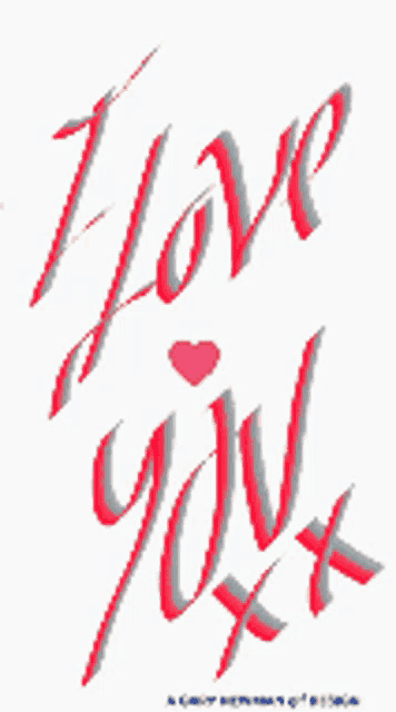 a red and white sign that says i love you with a heart