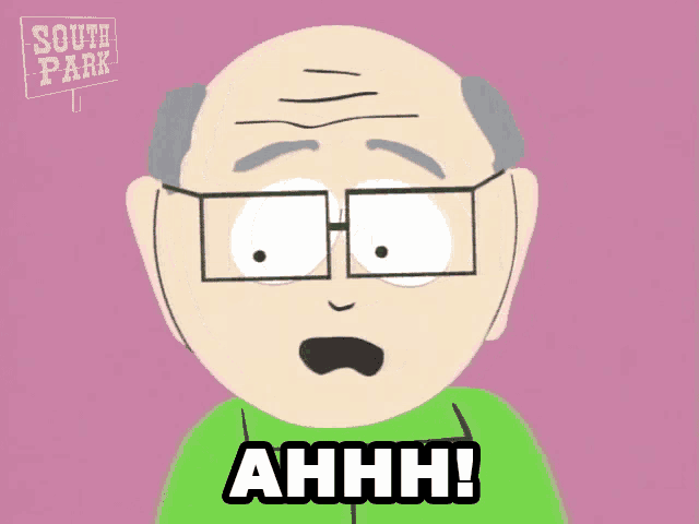 a cartoon character from south park says ahhhh