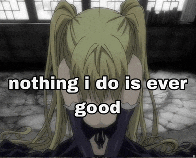 a picture of a girl with the words nothing i do is ever good