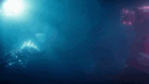 a blue and purple background with the sun shining through