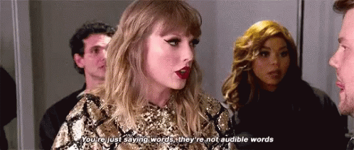 Taylor Swift Youre Just Saying Words GIF - Taylor Swift Youre Just Saying Words GIFs