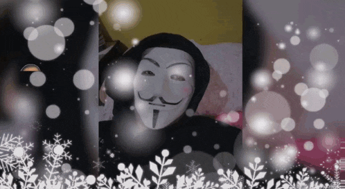 a person wearing a mask with a mustache