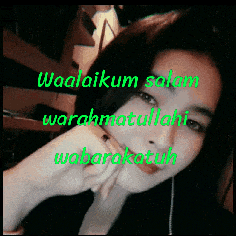 a picture of a girl with the words waalaikum salam warahmatullahi wabarakatuh