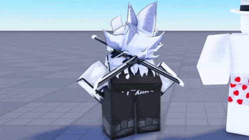 a cartoon character with a sword and a shirt that says " i 'm "