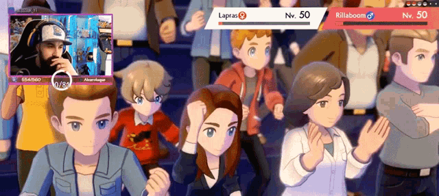 a group of people are watching a video game and one of them has a level 50