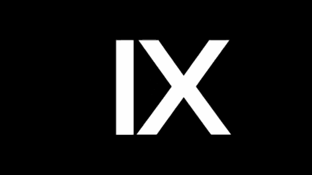 the roman numeral ix is displayed on a black background