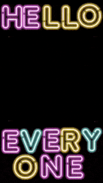 a neon sign that reads hello every one