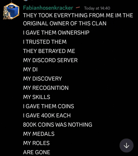 a screenshot of a conversation between fabianhosenkracker and someone else