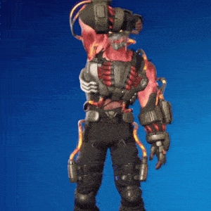 a man with a skull on his head and a flame coming out of his mouth