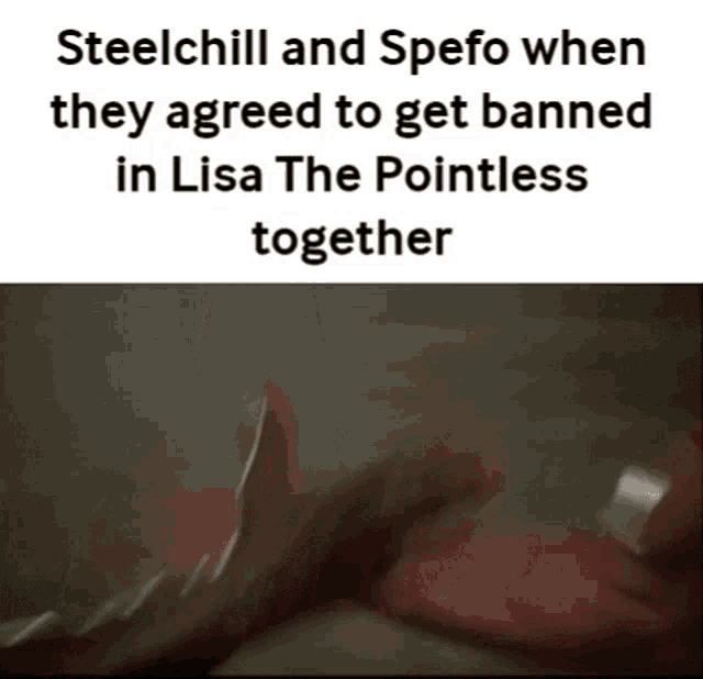 steelchill and spefo agreed to get banned in lisa the pointless together when they agreed to get banned in lisa the pointless together