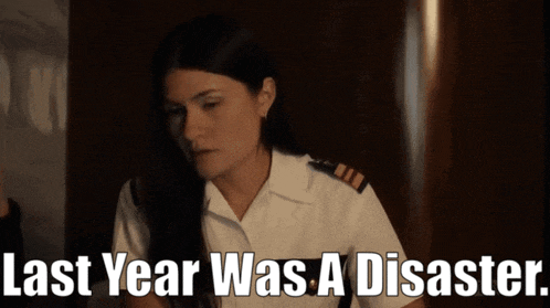 a woman in a military uniform with the words last year was a disaster