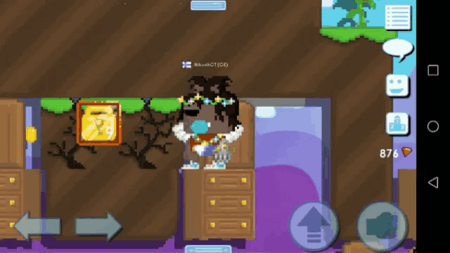 a screenshot of a game on a phone with 876 points