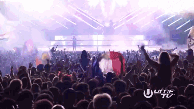 a crowd of people at a concert with the letters umf tv on the bottom right